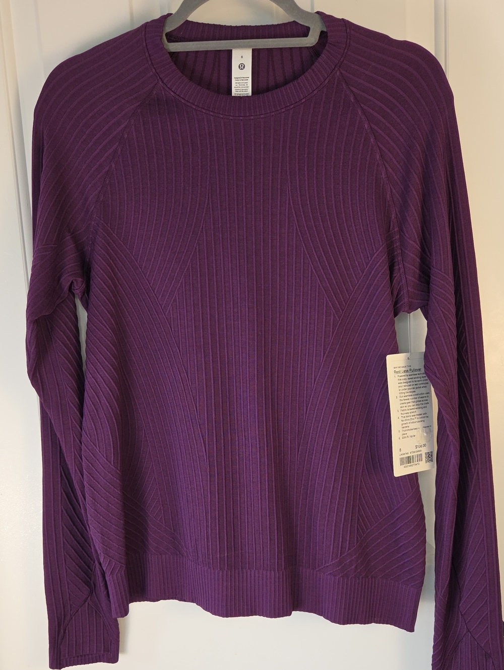 lululemon athletica Deep Purple Ribbed Restless Pullover